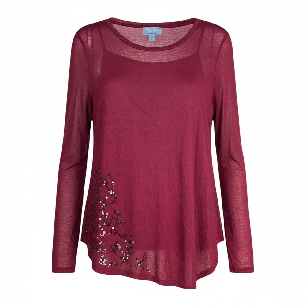 Simply Vera Vera Wang Wine Long Sleeve Top